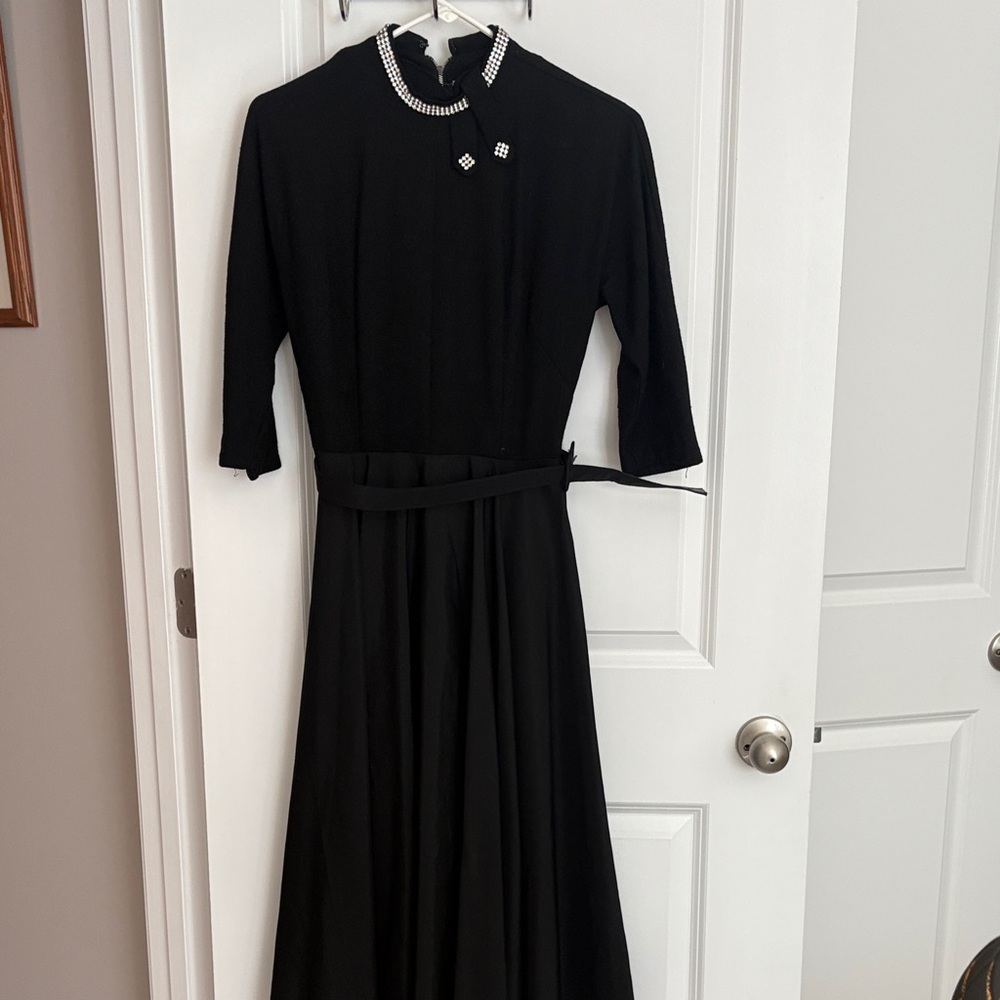 Chic Vintage Black 3/4 Sleeve Dress